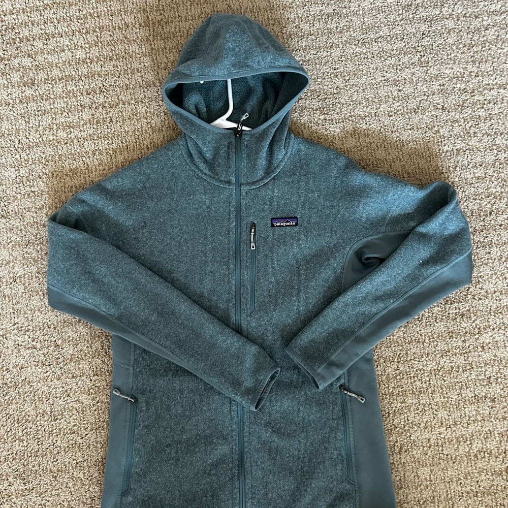 Patagonia Teal Fleece Hooded Jacket